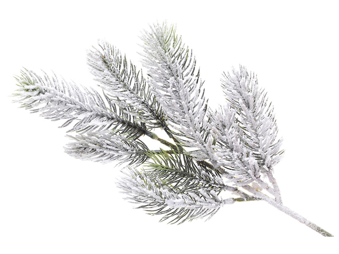 Ветка елки декоративная заснеженная, 35х14х6см