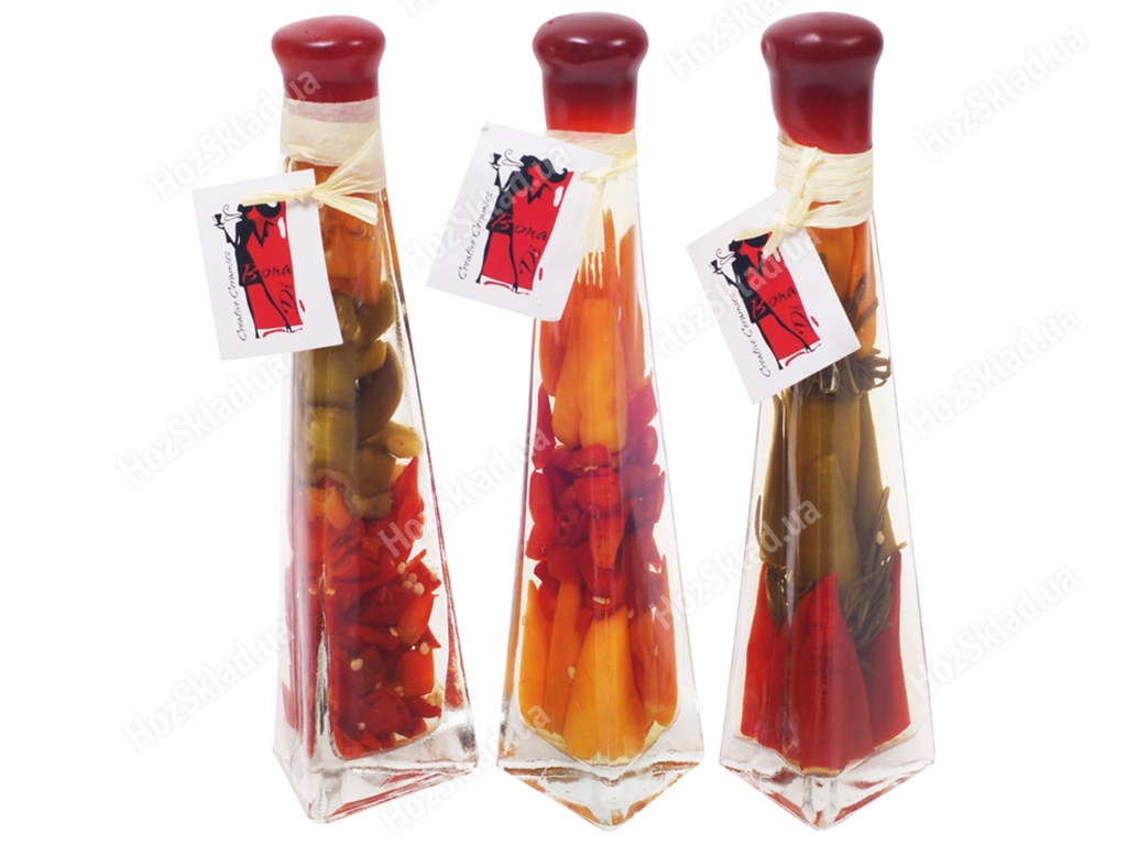 Декоративна пляшка з овочами, 23,2см, колір асорті