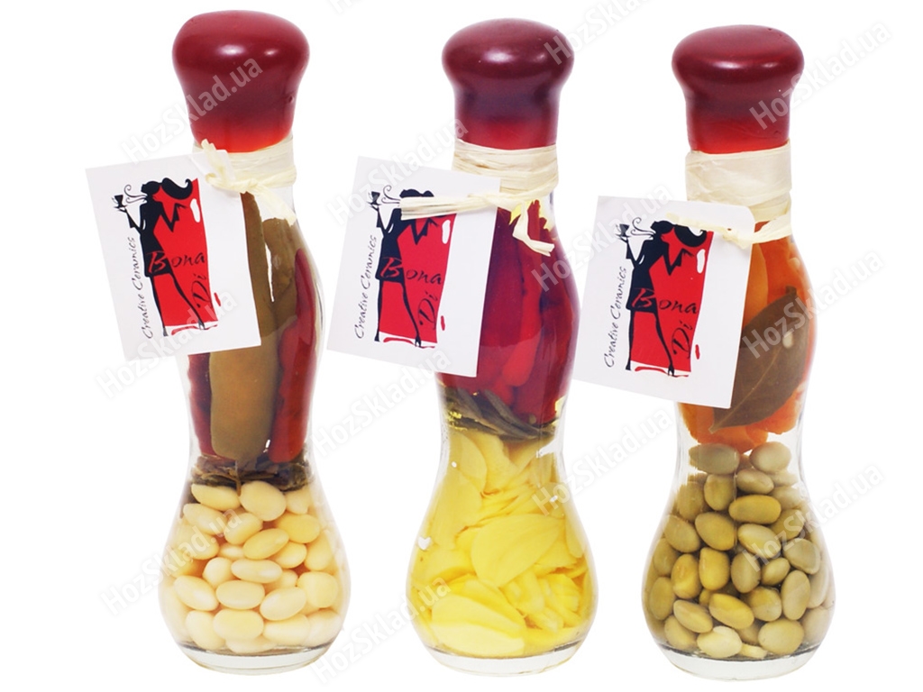 Декоративна пляшка з овочами, 16,8см, колір асорті