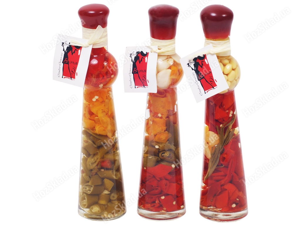 Декоративная бутылка с овощами, 24см, цвет ассорти
