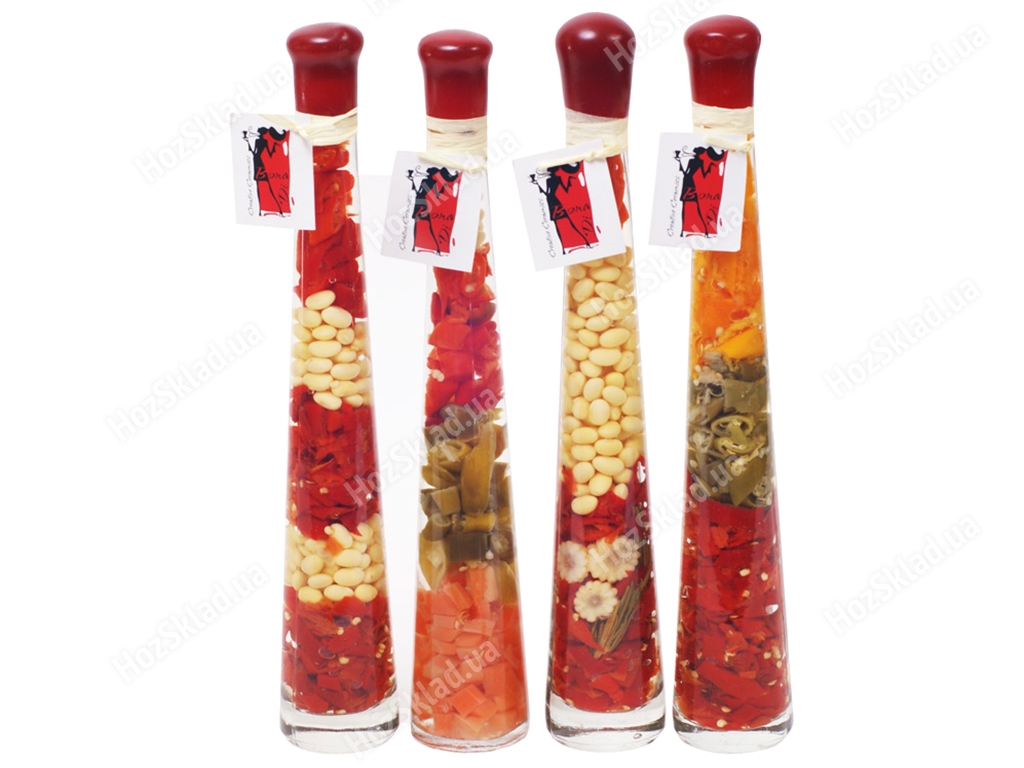 Декоративна пляшка з овочами, 32см, колір асорті