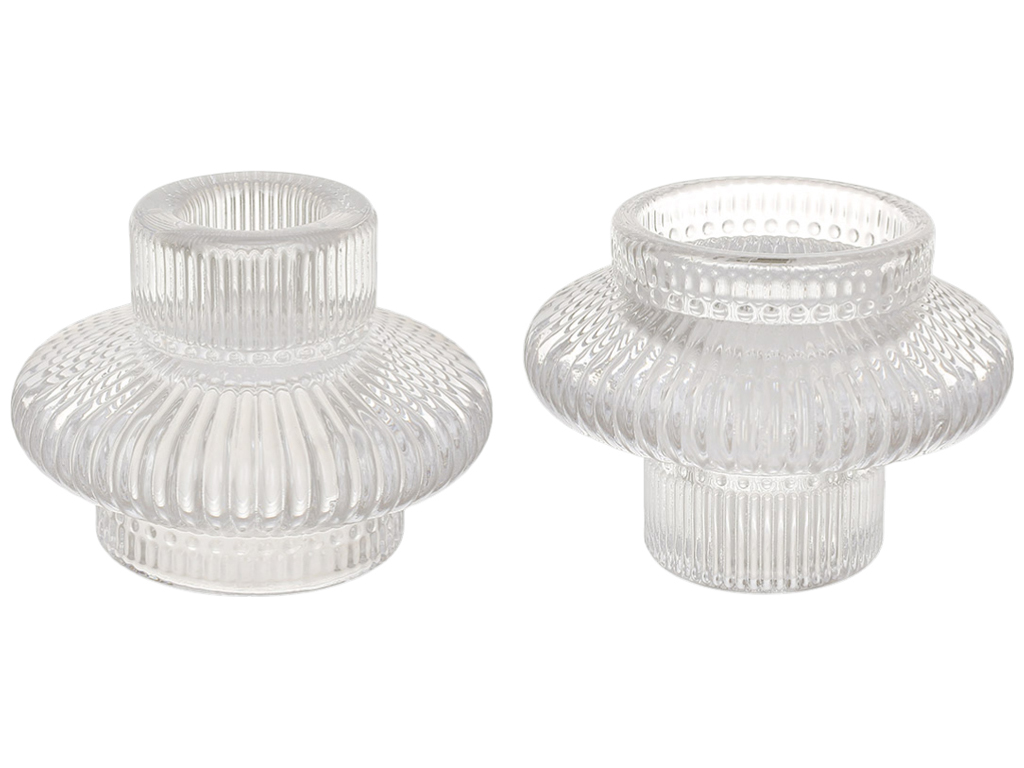 Подсвечник двусторонний прозрачный, 5,8×8см