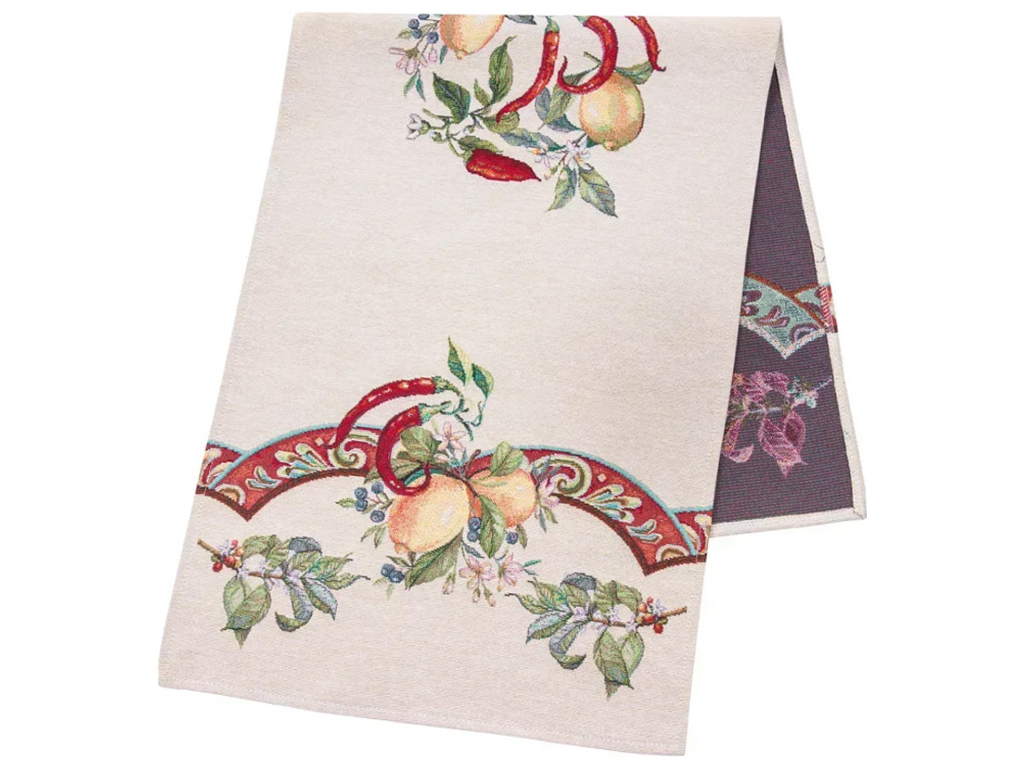 Раннер гобеленовий на стіл Лимони з перцем Чилі, 37х100см