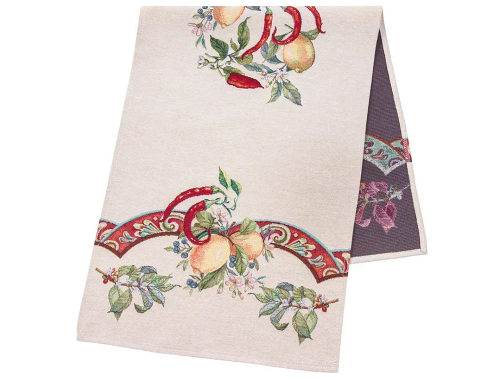 Раннер гобеленовий на стіл Лимони з перцем Чилі, 45х180см