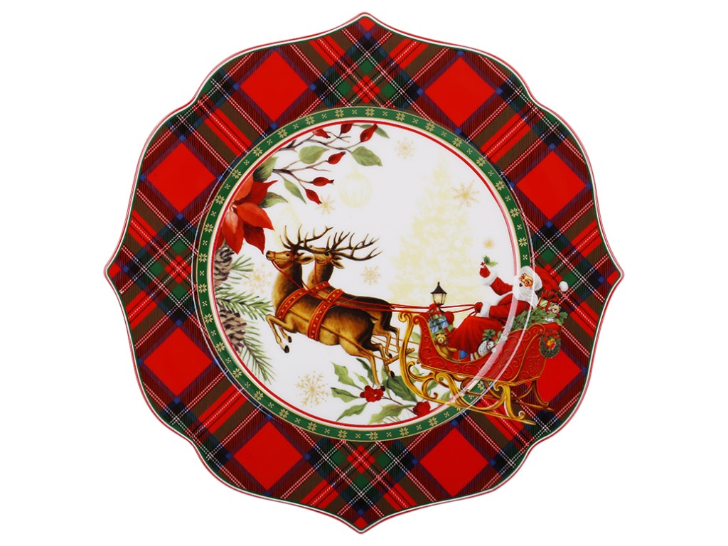 Тарелка сервировочная Christmas Story, фарфор, 27,5×2см, цвет красный