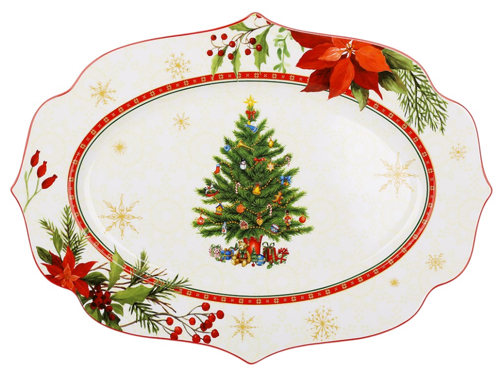 Тарелка сервировочная Christmas Story, фарфор, 35×25×2,5см