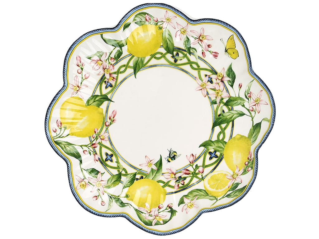 Тарелка фарфоровая Giardino di Limone, разноцветная, 25×3 см