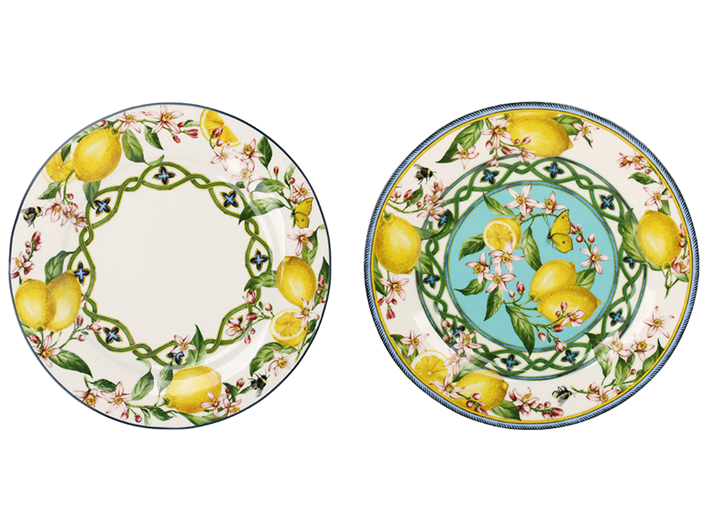 Тарілка порцелянова Giardino di Limone, 2 дизайни в упаковці, 19×1,5 см