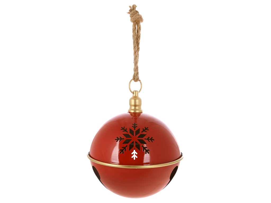 Шар на подвесе Christmas bell, металл, 25×31см, 50см, цвет красный