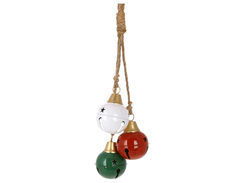 Шары на подвесе Christmas bells, металл, 47см, 7,5×10см