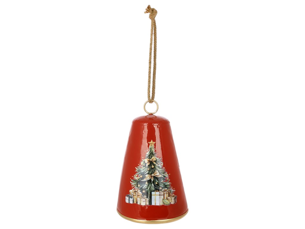 Подвеска металлическая Christmas bell, 15,5×24см, цвет красный