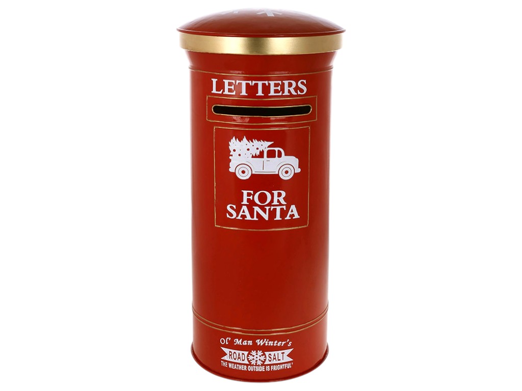 Декор Почтовый ящик Christmas bell, металл, 27×58см, цвет красный с золотом