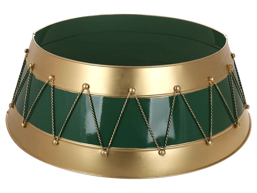 Юбка металлическая для елки, 48,5×65×22,5см, цвет зеленый с золотом