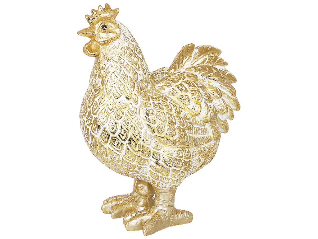 Декоративная статуэтка Курочка, 13,5х8х16,5см, цвет - золотистый