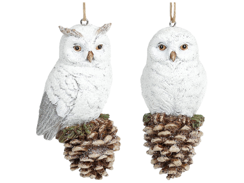 Декоративная подвесная фигурка Птичка на шишке, 12,5см, 2 дизайна