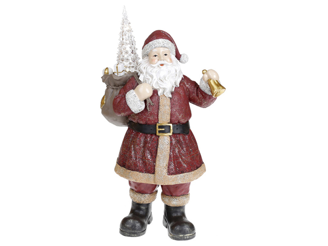 Декоративная фигура Санта с LED подсветкой, 52см, цвет - бордо