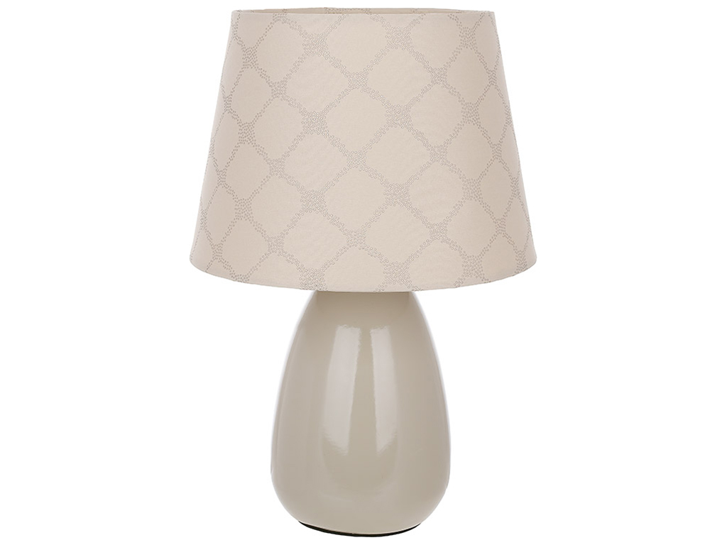 Лампа настольная с фарфоровым основанием и тканевым абажуром, 30,5см, цвет - бежевый