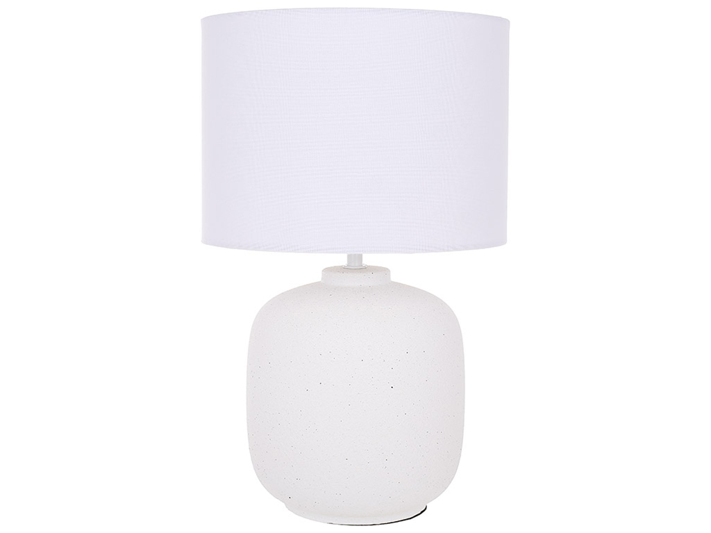 Лампа настольная с фарфоровым основанием и тканевым абажуром, 41,5см, цвет - белый гранит