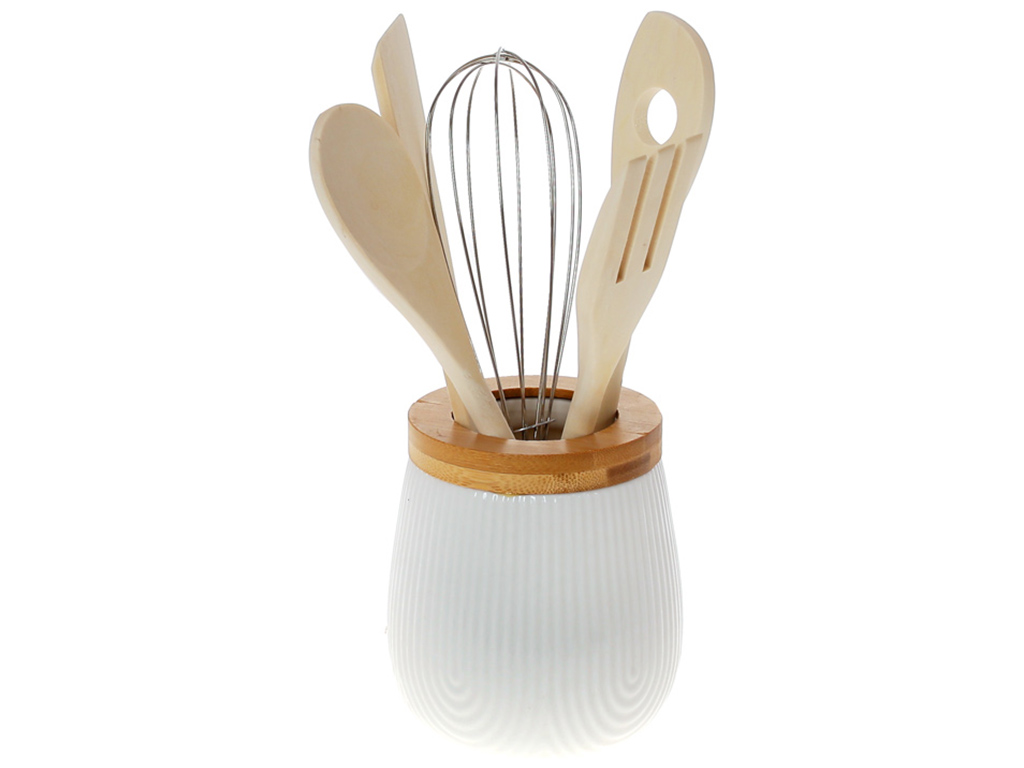 Набір кухонних приладів Naturel з підставкою, 25см