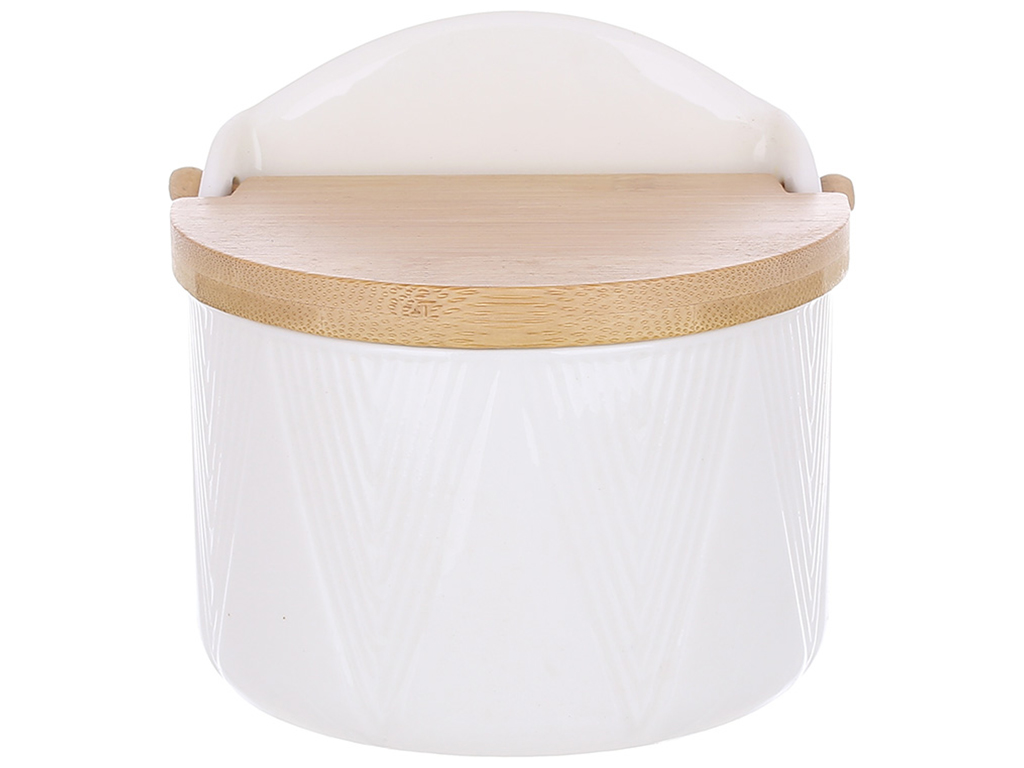 Сахарница фарфоровая с бамбуковой крышкой Grace 12*11см 289-409