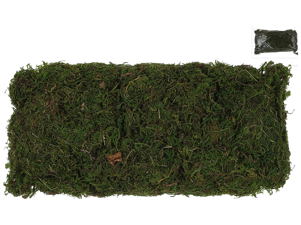 Штучний мох, колір - натуральний зелений, 100гр