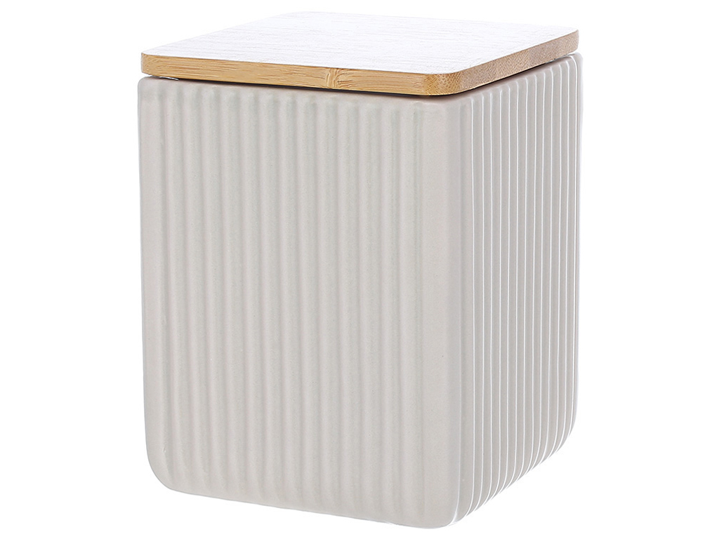 Банка керамическая с бамбуковой крышкой Scandi Beige, 10х13см, 900мл