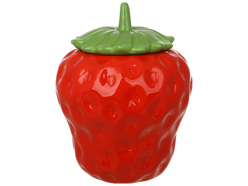 Банка для хранения Strawberries керамическая красная 1.2 л