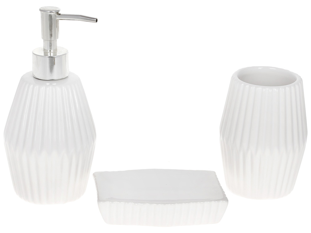 Набор для ванной (цена за набор 3 предмета) цвет – белый