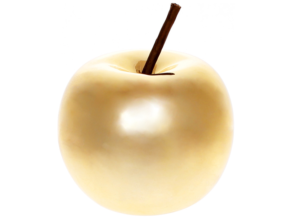 Декоративное яблоко, 9см, цвет - золото