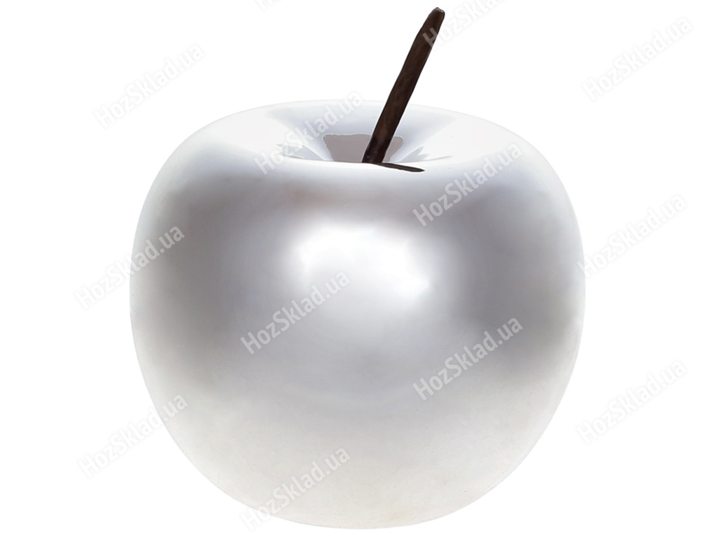 Декоративное яблоко, 11см, цвет - серебро