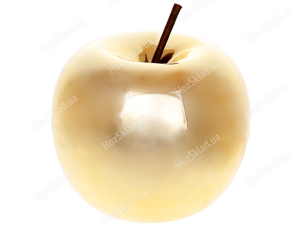 Декоративное яблоко, 13см, цвет - золото