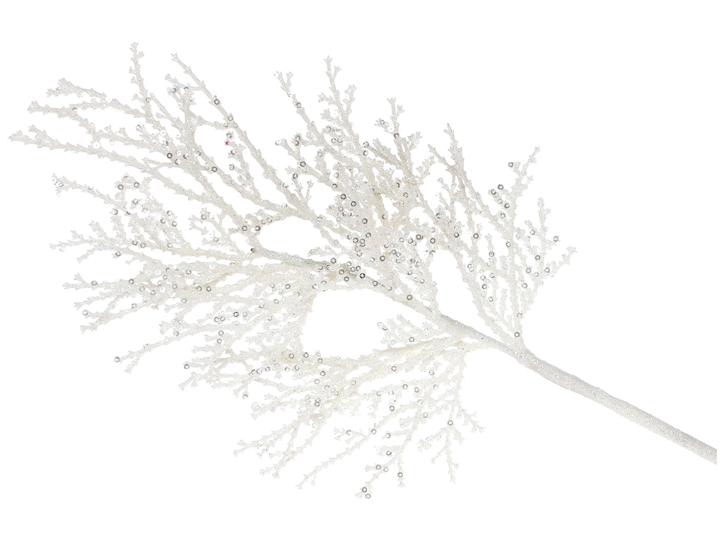 Декоративная ветка, 58см, цвет белый
