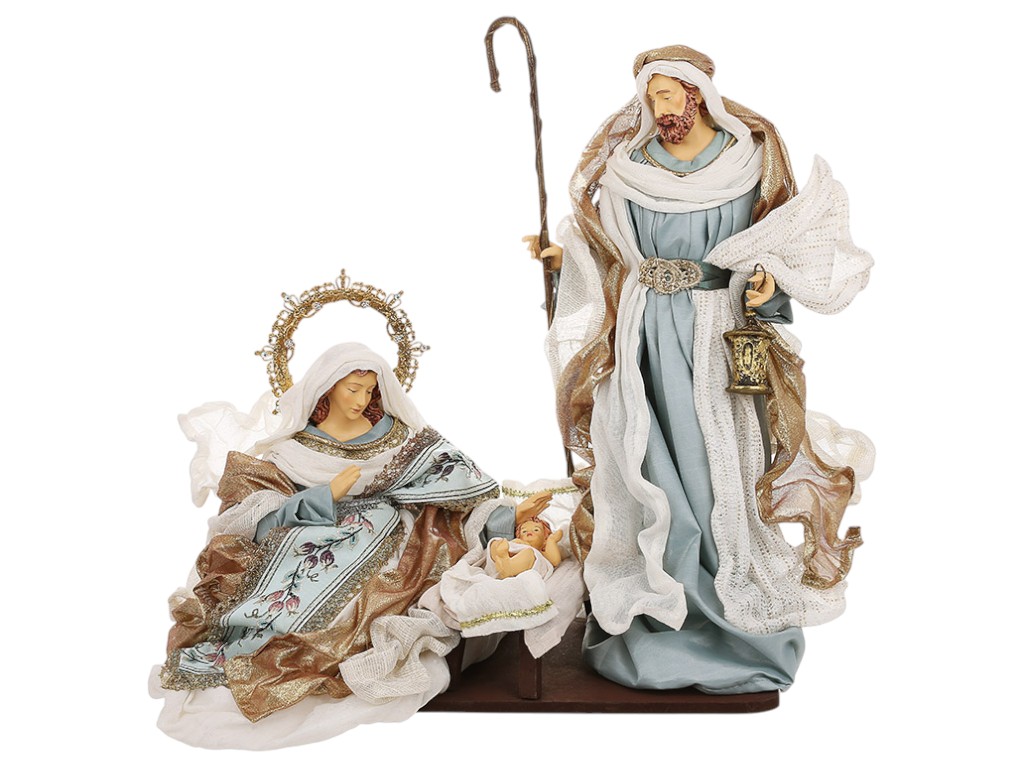 Вертеп Різдвяний, 3 фігури на підставці, комбіновані матеріали, 48х23х49см