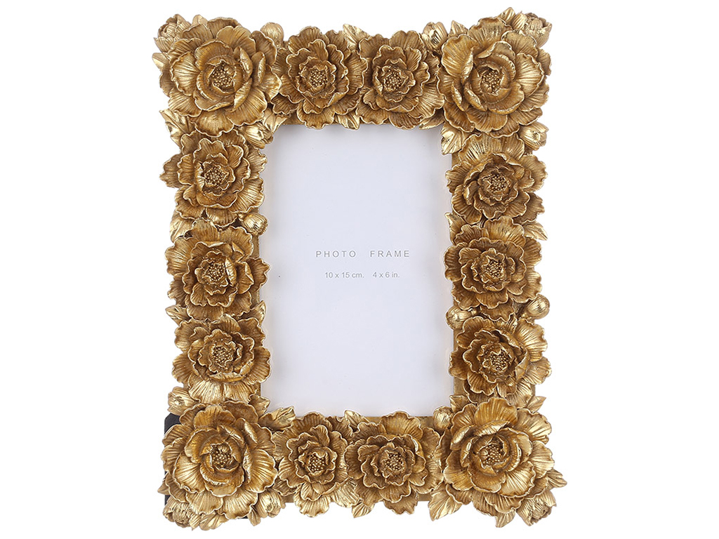 Фоторамка размера 10x15см, размер рамы 19,9х2,5х25,2см, цвет - золото