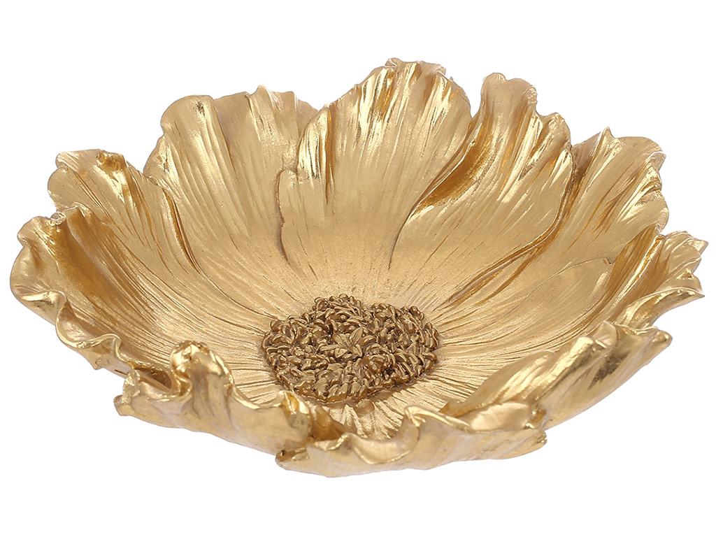 Декоративное блюдо Flower, 17,5x2,5см, цвет – золото