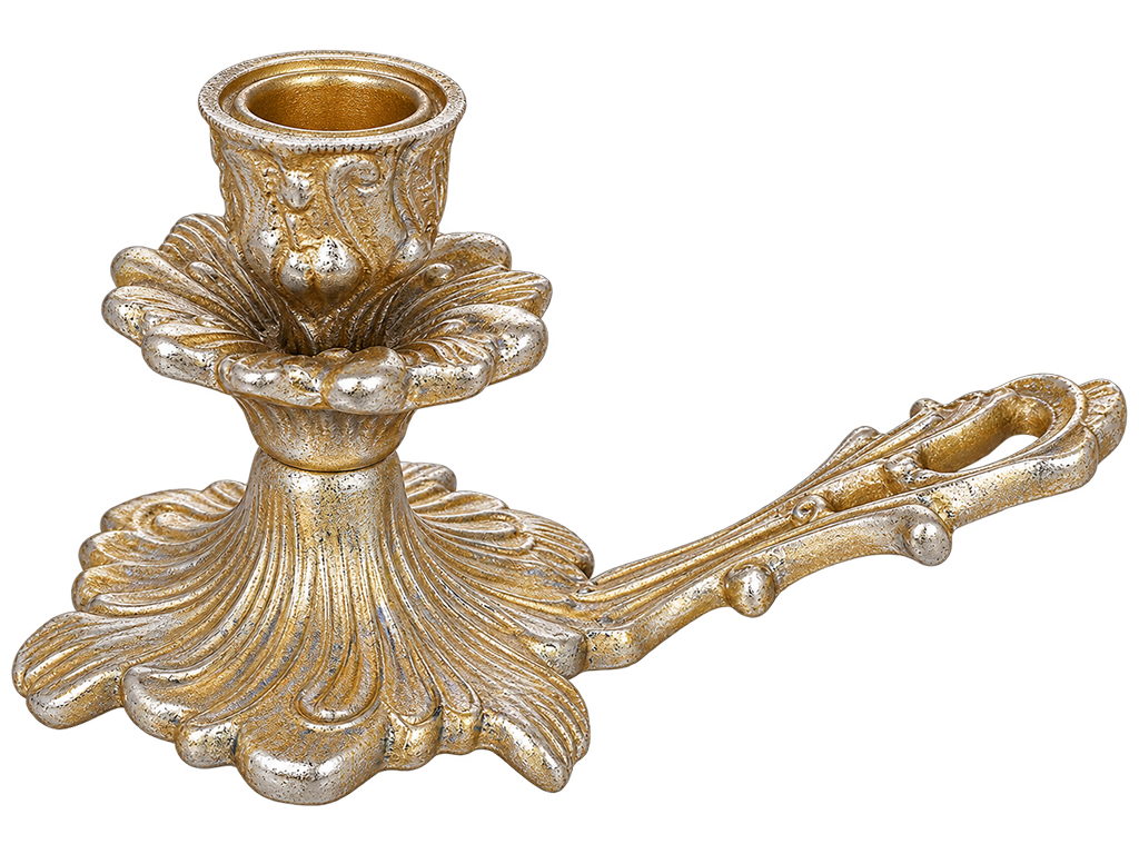Подсвечник декоративный с ручкой, состаренное серебро, 16,5×9×8,9 см Подсвечник декоративный с ручкой, состаренное серебро, 16,5×9×8,9 см