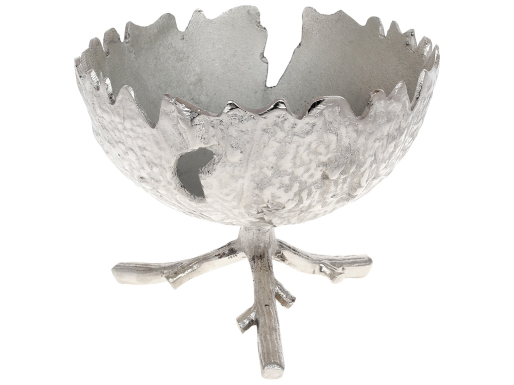 Декоративная чаша Кале на ножке, 24,5см, цвет – серебро