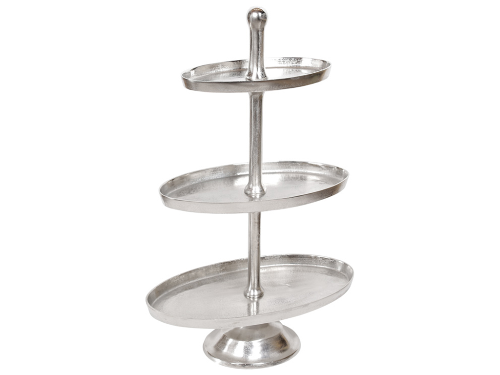 Подставка трехъярусная овальная, 101см, цвет – серебро