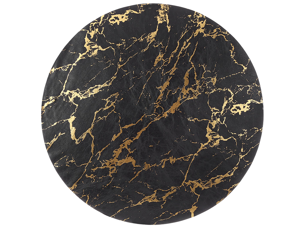 Салфетка сервировочная (плейсмат) Marble черная с золотом, D38см