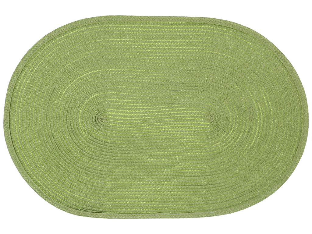 Салфетка сервировочная (плейсмат) Casual овальная, цвет - зеленый лайм, 44x30см