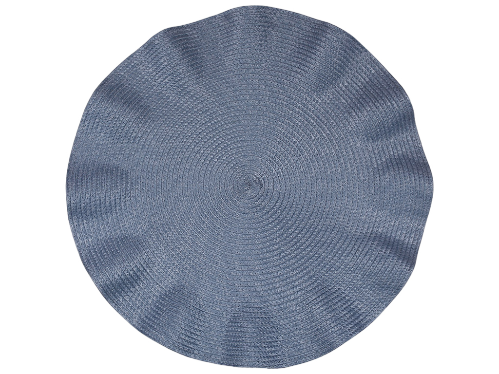 Салфетка-плейсмат сервировочная Soft Wave голубой, D38см