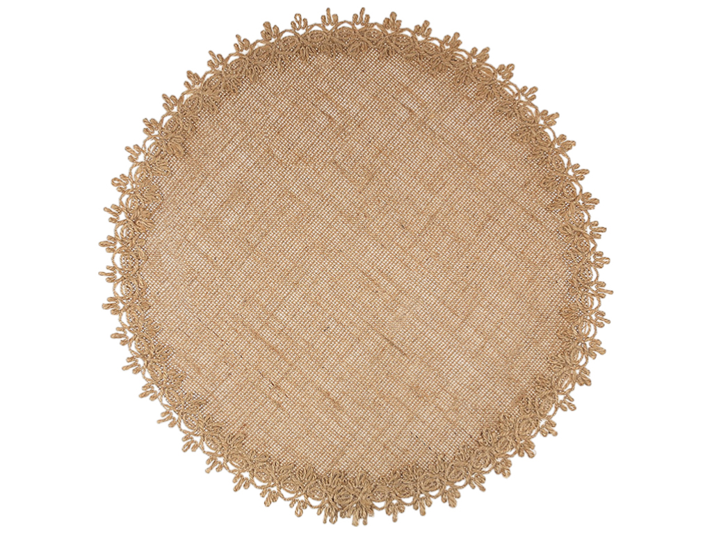 Салфетка-плейсмат льняная Boho Round натуральный беж, D38см