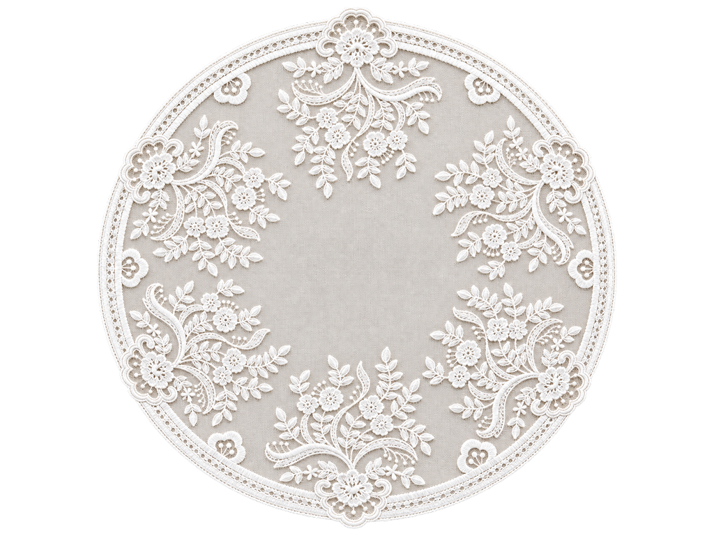 Салфетка сервировочная кружевная Classic Lace, молочно-белая, 40 см