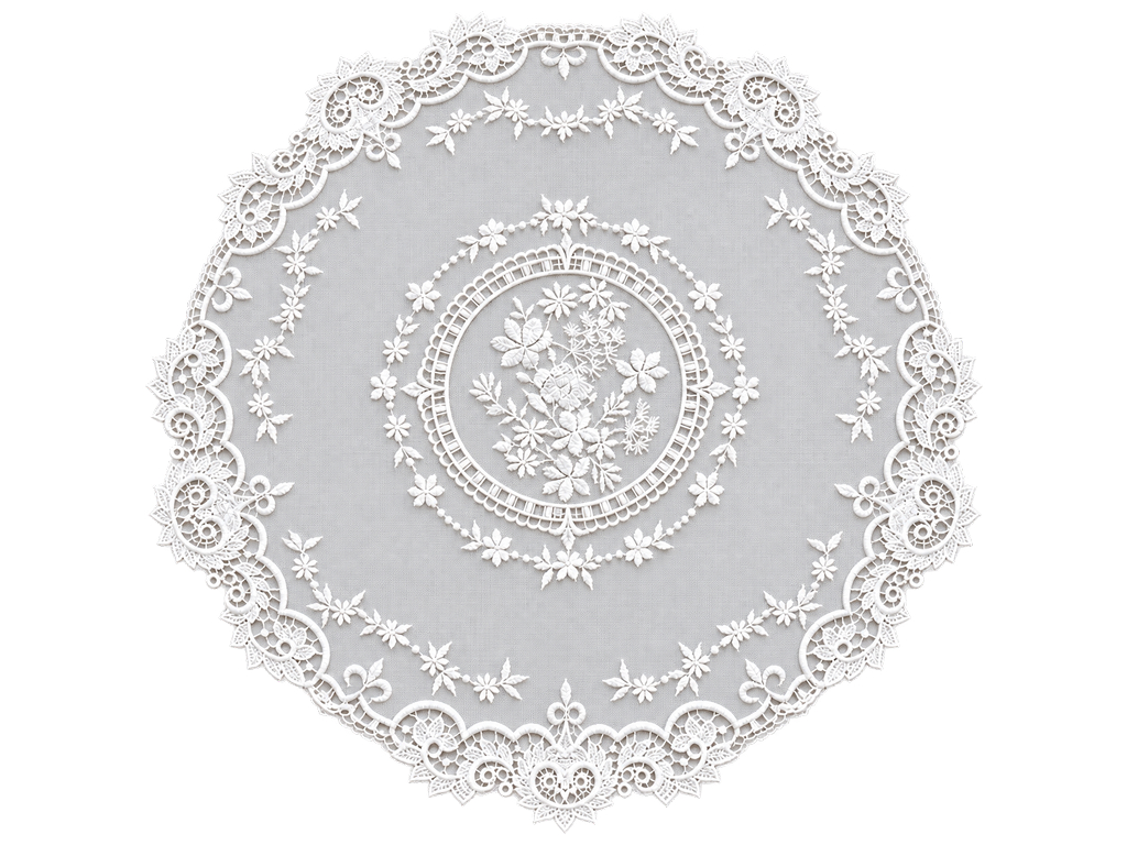 Салфетка сервировочная кружевная Lace Garland, молочно-белая, 40 см