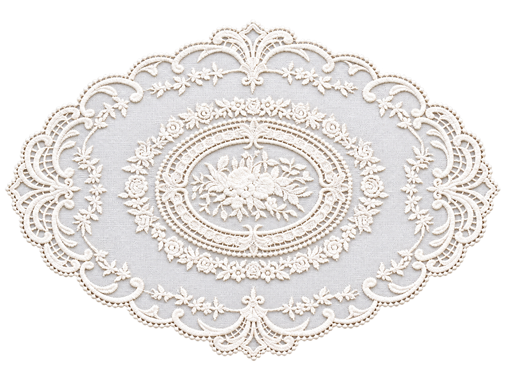 Серветка сервірувальна мереживна Lace Bouquet, молочно-біла, 29×41 см