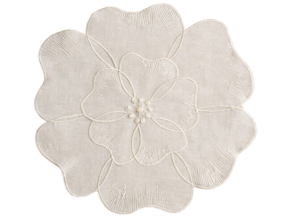 Сервировочная салфетка в форме цветка Petal Light молочный, D38см