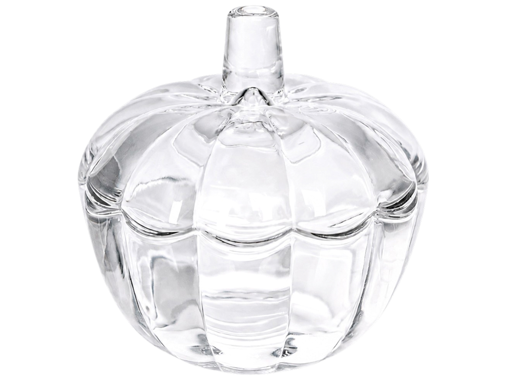 Ємність скляна Crystal Pumpkin, з кришкою, у формі гарбуза, 200 мл, 10×10 см