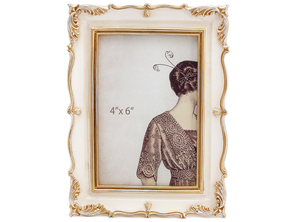 Фоторамка Тулуза, 20,5см, цвет - слоновая кость с золотом