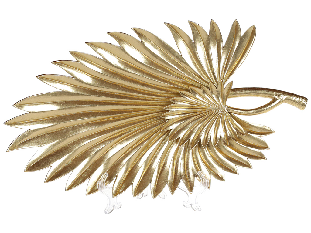 Декоративное блюдо в виде пальмового листа, 41см, цвет – золотой