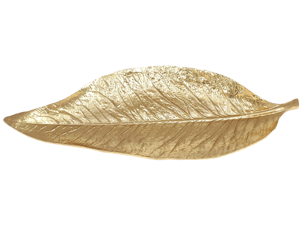 Декоративное блюдо Лист, 60см, цвет золотой
